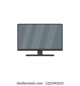 Computer monitor icon. Office working equipment. Empty monitor screen sign. Vector illustration