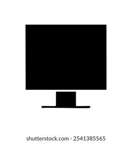 Icono de monitor de computadora sobre fondo blanco. Ilustración vectorial.