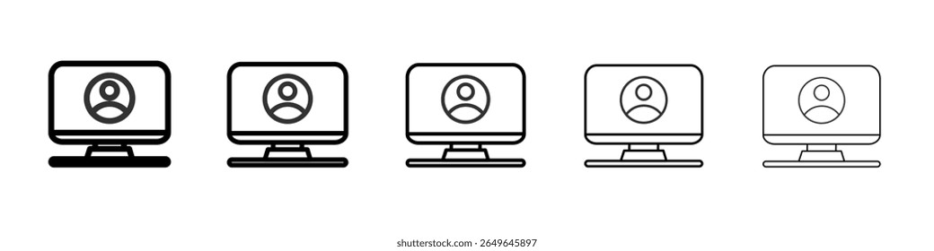 Computer monitor icon outline simple illustration isolated