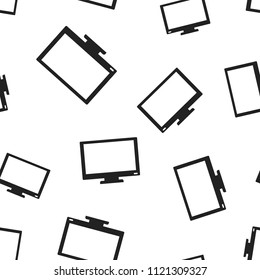 Computer monitor icon seamless pattern background. Business concept vector illustration. Tv monitor display symbol pattern.