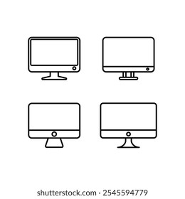 Ícone do monitor do computador definido. Ilustração vetorial.