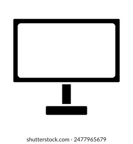 computer monitor icon, silhouette vector isolated on white background. simple and modern design