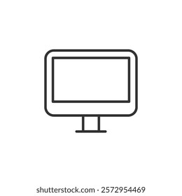 Computer monitor icon Simple outline vector logo