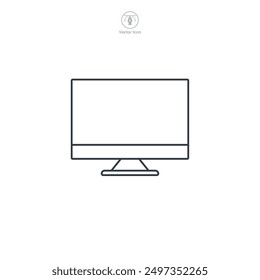 Computer monitor icon symbol vector illustration isolated on white background