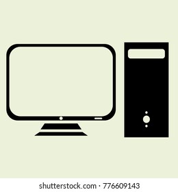 Computer monitor icon.PC symbol. Vector illustration, EPS10.