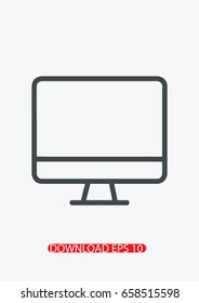 Computer monitor icon, Vector