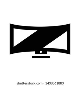 computer monitor icon vector black color