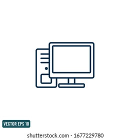 computer monitor icon vector design element logo template