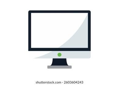 Computer Monitor Icon Vector, computer monitor icon, desktop monitor flat icon, computer display vector, digital screen