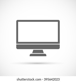 Computer monitor icon. Vector computer display isolated on white