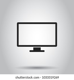 Computer monitor icon. Vector illustration on isolated background. Business concept tv monitor pictogram.