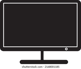 Computer Monitor Icon Vector Illustration vector art on white.eps
