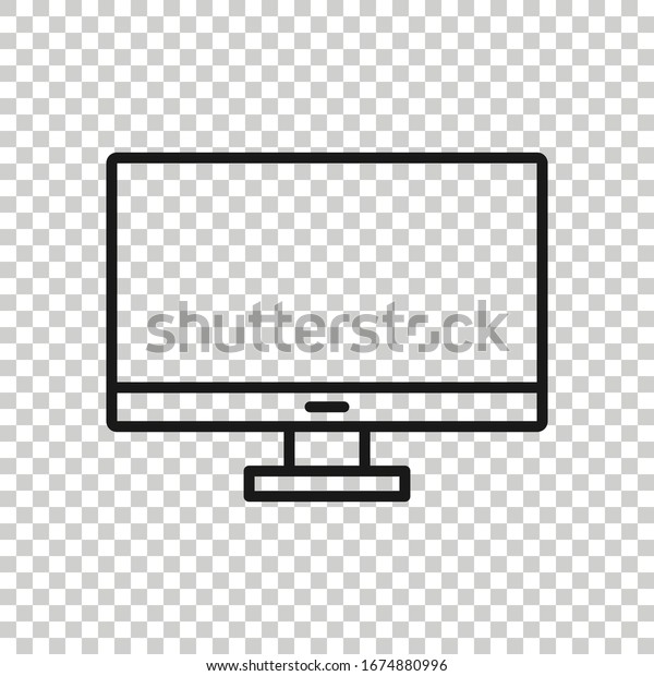 Computer monitor icon.\
Vector illustration on isolated background. Business concept tv\
monitor pictogram.