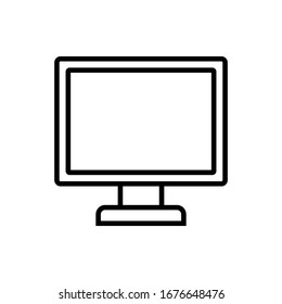 Computer, Monitor Icon Vector In Outline Style