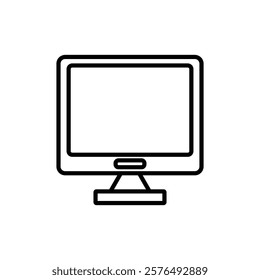 Computer monitor icon vector outline logo sign