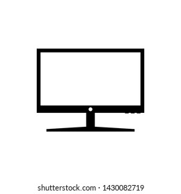 Computer Monitor Icon Vector. Monitor screen display vector simple modern line icon illustration