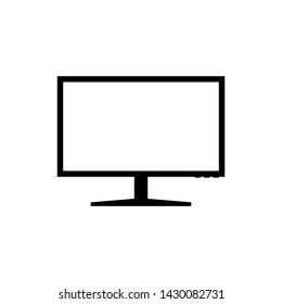 Computer Monitor Icon Vector. Monitor screen display vector simple modern line icon illustration