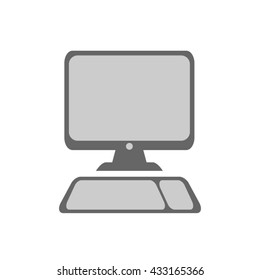Computer and monitor icon. Vector simple flat design for web graphics isolated on white background.