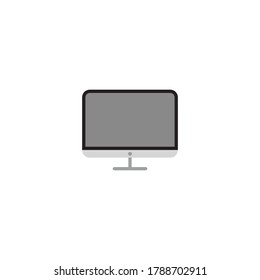 Computer Monitor Icon Vector in Trendy Flat Style. PC Screen Illustration