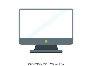 Computer Monitor Icon for Web, computer monitor icon, desktop monitor flat icon, computer display vector, digital screen