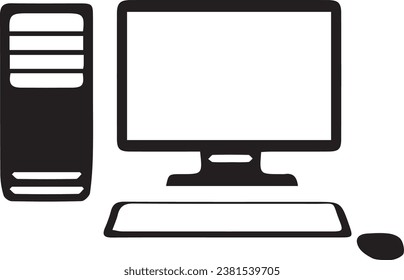 icono de monitor de ordenador, ordenador, monitor, pantalla, pantalla, tecnología, lcd, pc, escritorio, teclado, portátil, plano, empresa, icono, vector, internet, en blanco, equipo, 