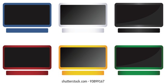 Computer monitor icons set
