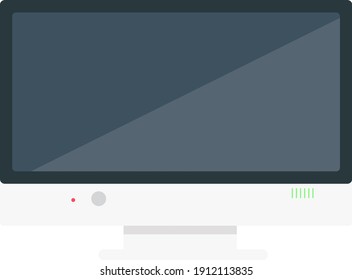 Computer monitor, illustration, vector on a white background.