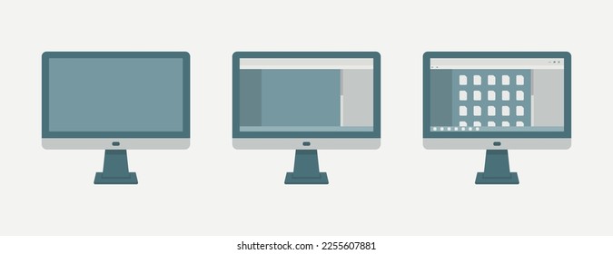 COMPUTER MONITOR ILLUSTRATOR FOR DESIGN GRAPHIC