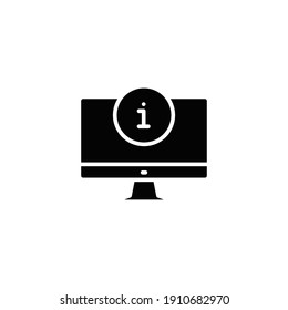 Computer monitor with information mark solid icon for web template and app. Info and faq concept. Vector illustration design on white background. EPS 10