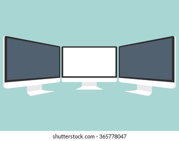 Computer monitor isolated. Computer monitor display