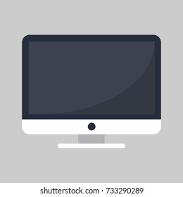 Computer monitor isolated flat icon. Vector Illustration.