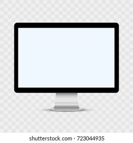 Computer monitor isolated on transparent background. Vector mockup. Vector illustration