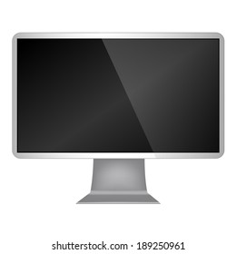 Computer Monitor Isolated On White Stock Vector (Royalty Free ...