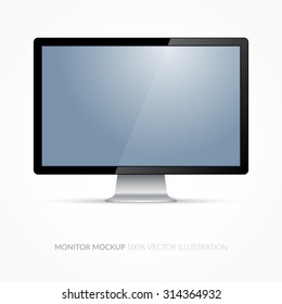 Computer monitor. Isolated vector illustration on white background