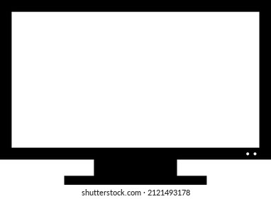 Computer monitor isolated vector silhouette.