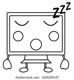 computer monitor kawaii icon image 