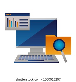 computer monitor keyboard folder website analysis