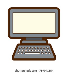 computer monitor with keyboard technology gadget template