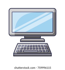 computer monitor with keyboard technology gadget template