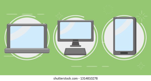 Computer Monitor Laptop Cellphone Stock Vector (royalty Free 