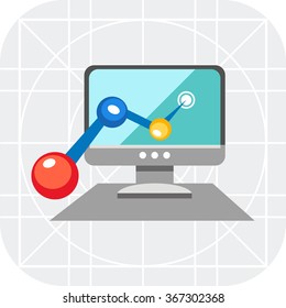 Computer monitor with line graph