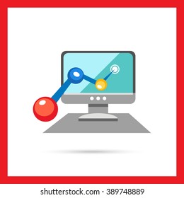 Computer monitor with line graph