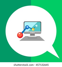 Computer monitor with line graph