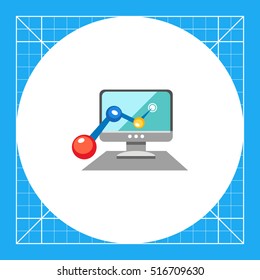 Computer monitor with line graph