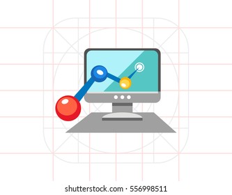 Computer monitor with line graph
