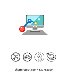 Computer monitor with line graph