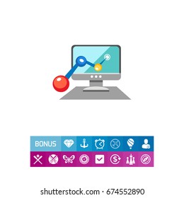 Computer monitor with line graph