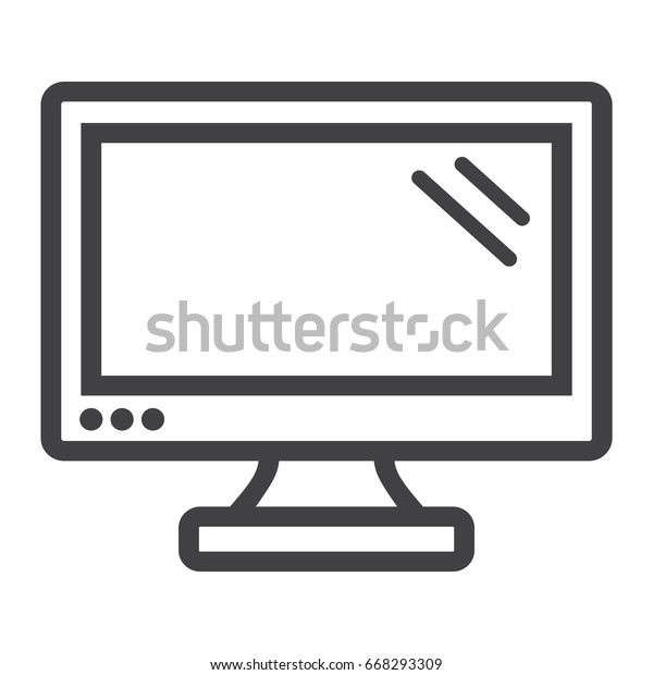 Computer monitor\
line icon, screen and device, vector graphics, a linear pattern on\
a white background, eps\
10.