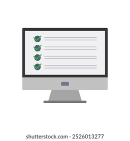 Computer monitor list illustrated in vector on background