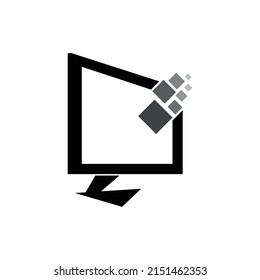 Computer Monitor Logo Vector Illustration Icon Design